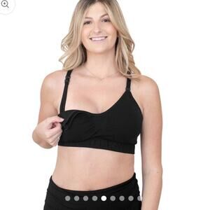 Kindred Bravely Black Sublime Hands-Free Pumping Nursing Racerback Bra Large